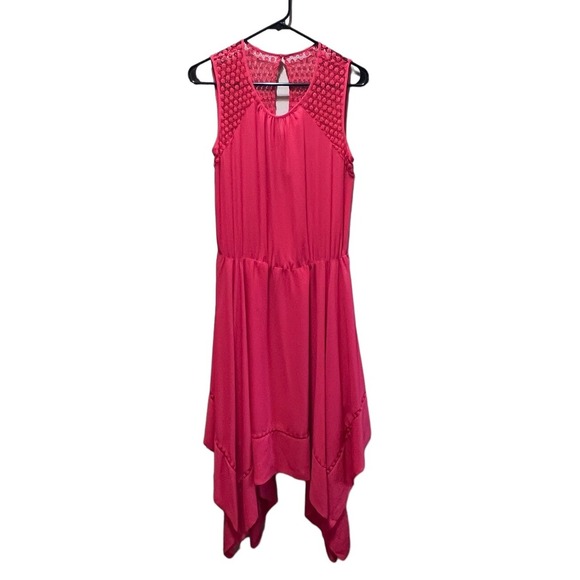 BCBG Maxazria Dress Sz M High Low Hem Coral‎ Spring Wedding - Picture 1 of 4